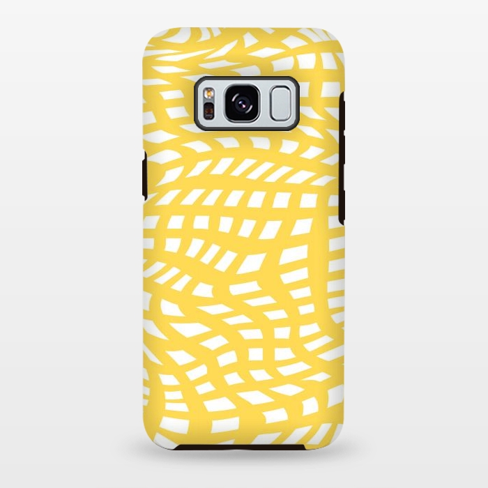 Galaxy S8 plus StrongFit Modern retro yellow cubes by Martina