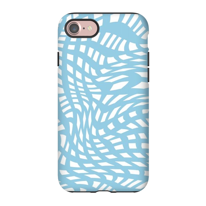 iPhone 7 StrongFit Modern retro blue wave cubes by Martina