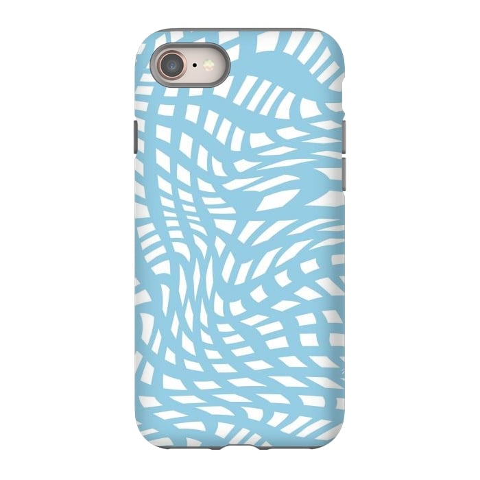 iPhone 8 StrongFit Modern retro blue wave cubes by Martina
