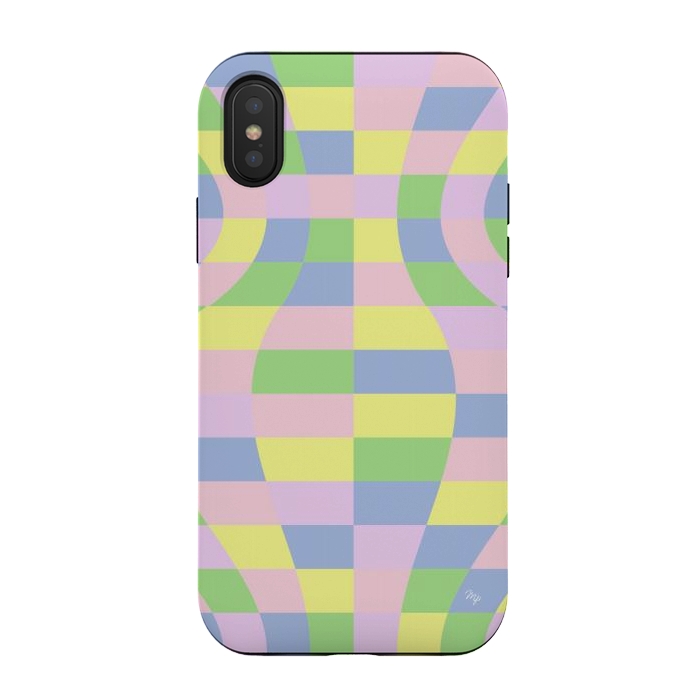 iPhone Xs / X StrongFit Modern Retro pastel cubes by Martina