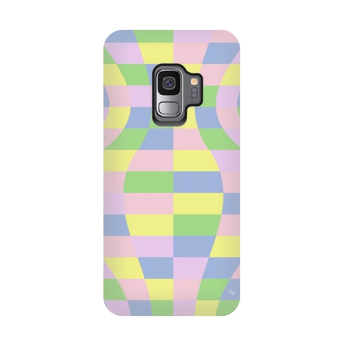 Galaxy S9 StrongFit Modern Retro pastel cubes by Martina