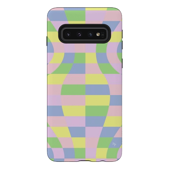 Galaxy S10 StrongFit Modern Retro pastel cubes by Martina