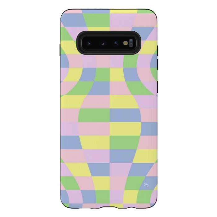 Galaxy S10 plus StrongFit Modern Retro pastel cubes by Martina