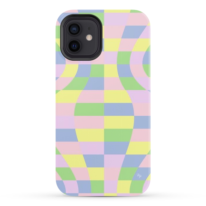 iPhone 12 StrongFit Modern Retro pastel cubes by Martina