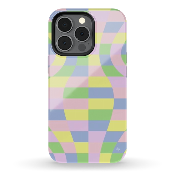 iPhone 13 pro StrongFit Modern Retro pastel cubes by Martina