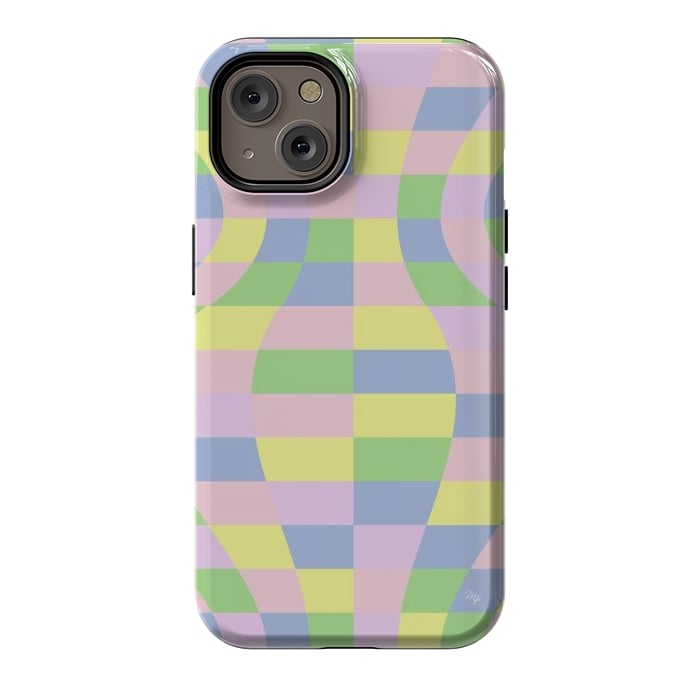 iPhone 14 StrongFit Modern Retro pastel cubes by Martina
