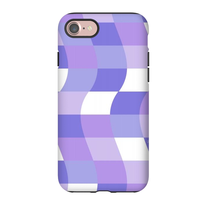 iPhone 7 StrongFit Modern retro purple cube waves by Martina
