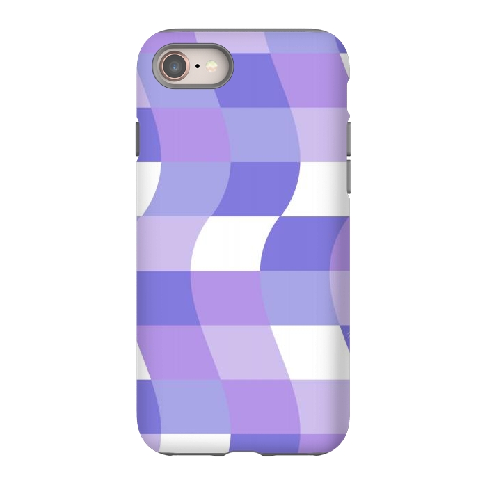 iPhone 8 StrongFit Modern retro purple cube waves by Martina