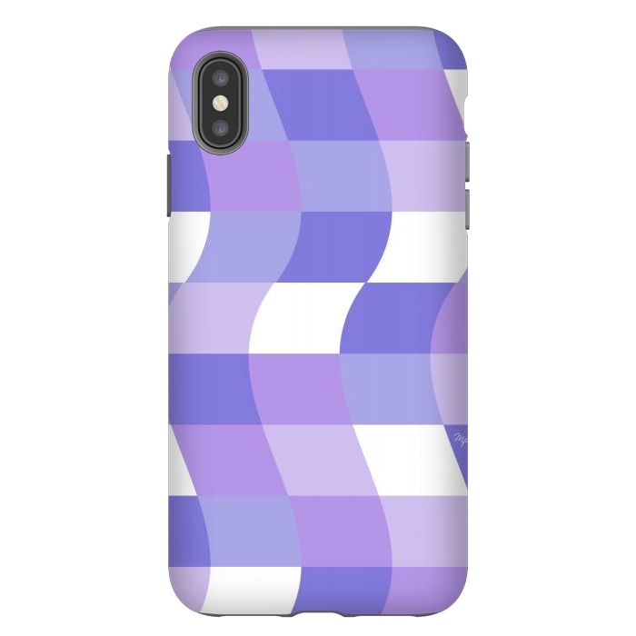 iPhone Xs Max StrongFit Modern retro purple cube waves by Martina