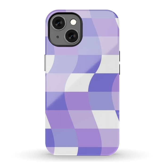iPhone 13 StrongFit Modern retro purple cube waves by Martina