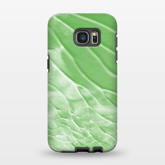 Galaxy S7 EDGE StrongFit Modern organic green paint by Martina