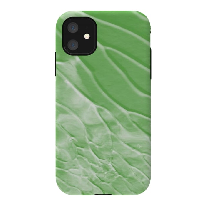 iPhone 11 StrongFit Modern organic green paint by Martina