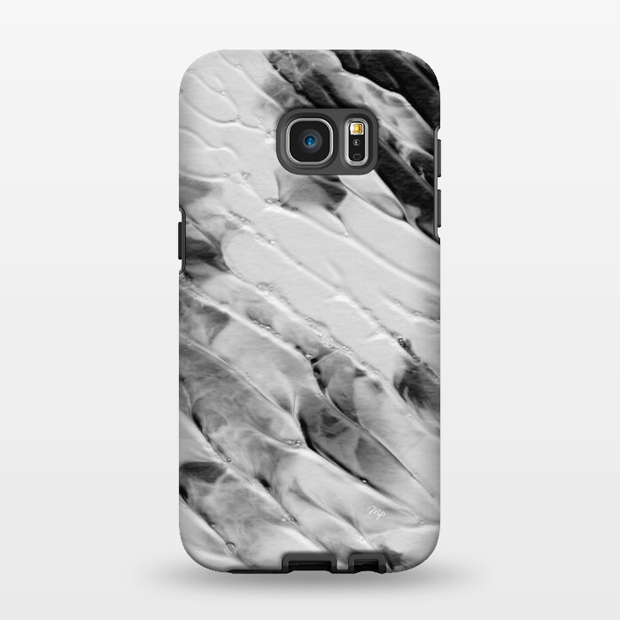 Galaxy S7 EDGE StrongFit Modern organic black and white paint by Martina
