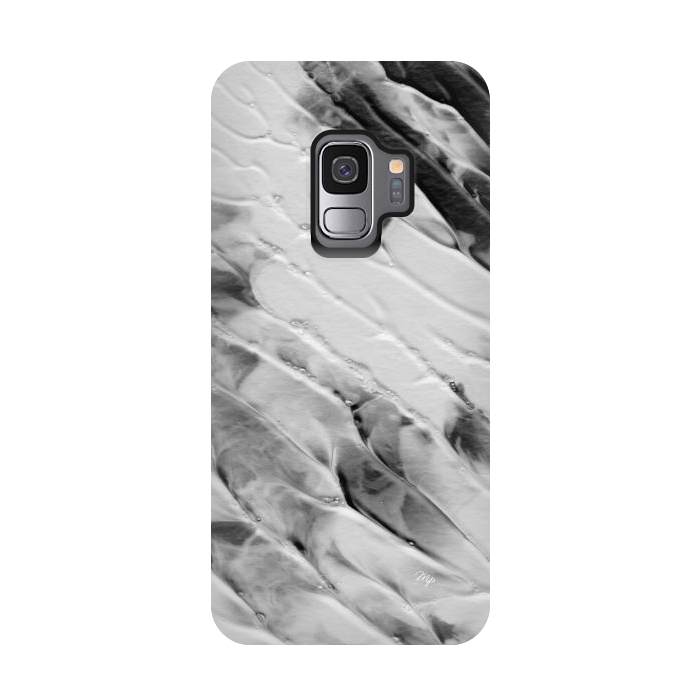 Galaxy S9 StrongFit Modern organic black and white paint by Martina