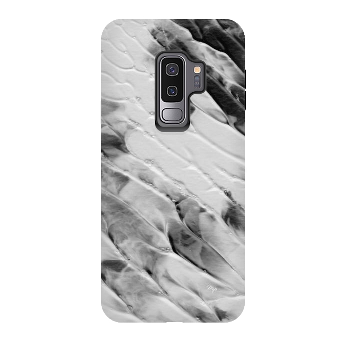 Galaxy S9 plus StrongFit Modern organic black and white paint by Martina