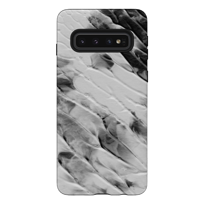 Galaxy S10 StrongFit Modern organic black and white paint by Martina