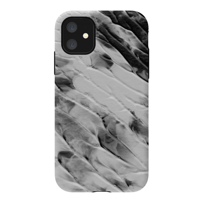 iPhone 11 StrongFit Modern organic black and white paint by Martina