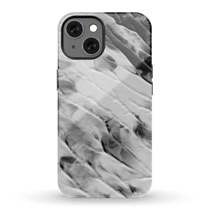 iPhone 13 StrongFit Modern organic black and white paint by Martina