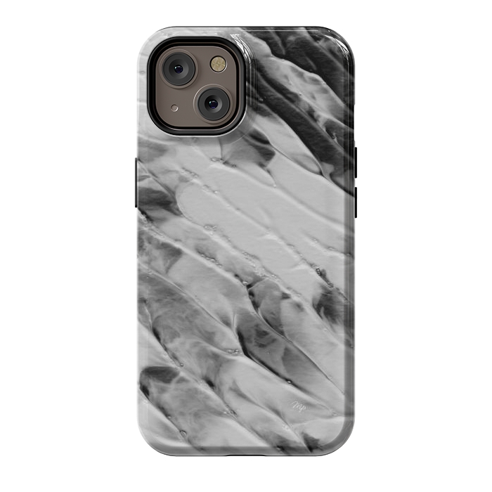 iPhone 14 StrongFit Modern organic black and white paint by Martina