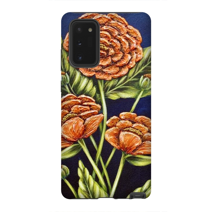 Galaxy Note 20 StrongFit Orange Peonies by Denise Cassidy Wood