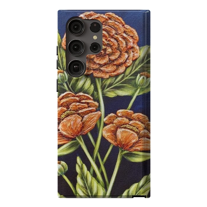 Galaxy S23 Ultra StrongFit Orange Peonies by Denise Cassidy Wood