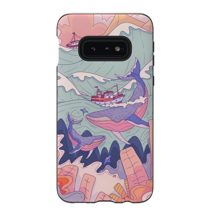 Galaxy S10e StrongFit The whales and the ships  by Steve Wade (Swade)