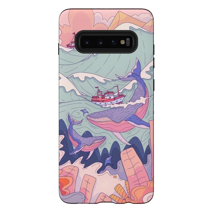Galaxy S10 plus StrongFit The whales and the ships  by Steve Wade (Swade)