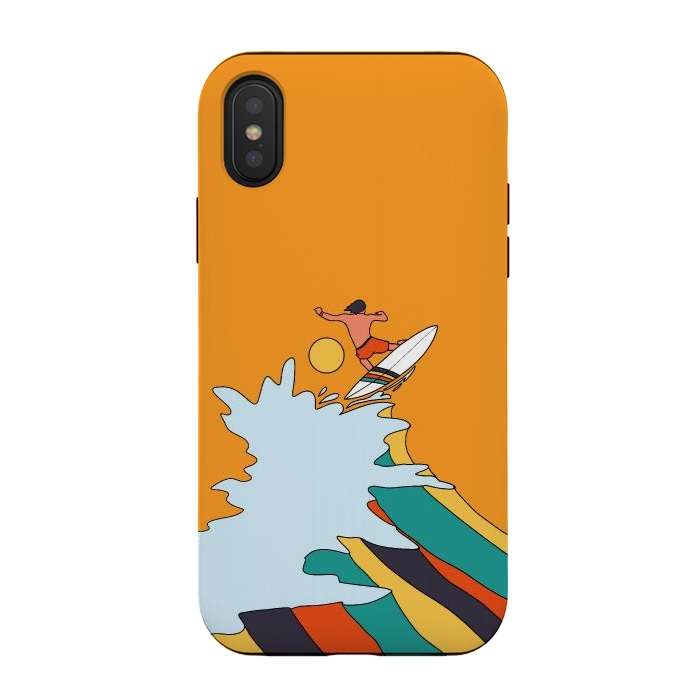 iPhone Xs / X StrongFit Ride the surf by Steve Wade (Swade)