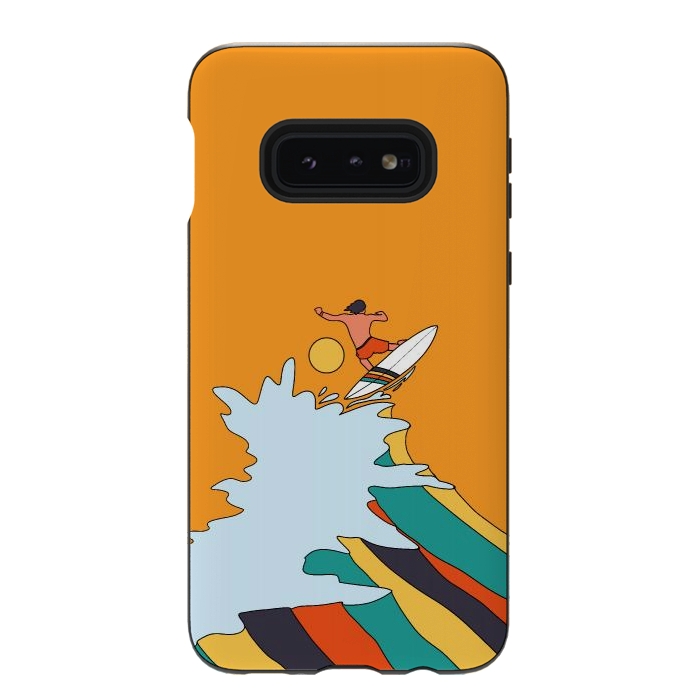 Galaxy S10e StrongFit Ride the surf by Steve Wade (Swade)