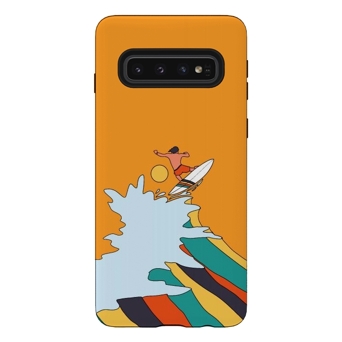Galaxy S10 StrongFit Ride the surf by Steve Wade (Swade)