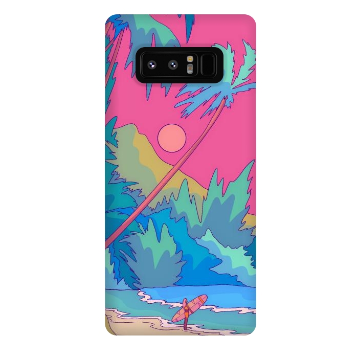 Galaxy Note 8 StrongFit Pink sky beach by Steve Wade (Swade)