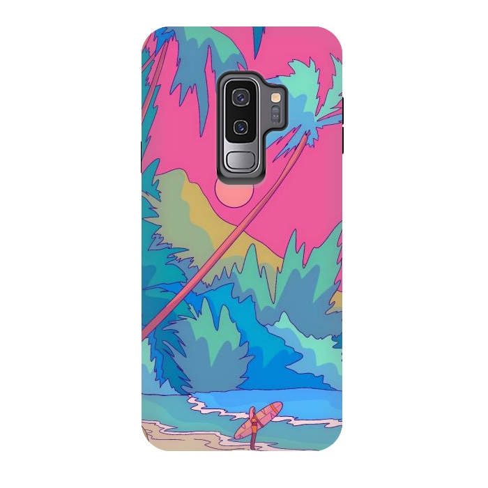 Galaxy S9 plus StrongFit Pink sky beach by Steve Wade (Swade)