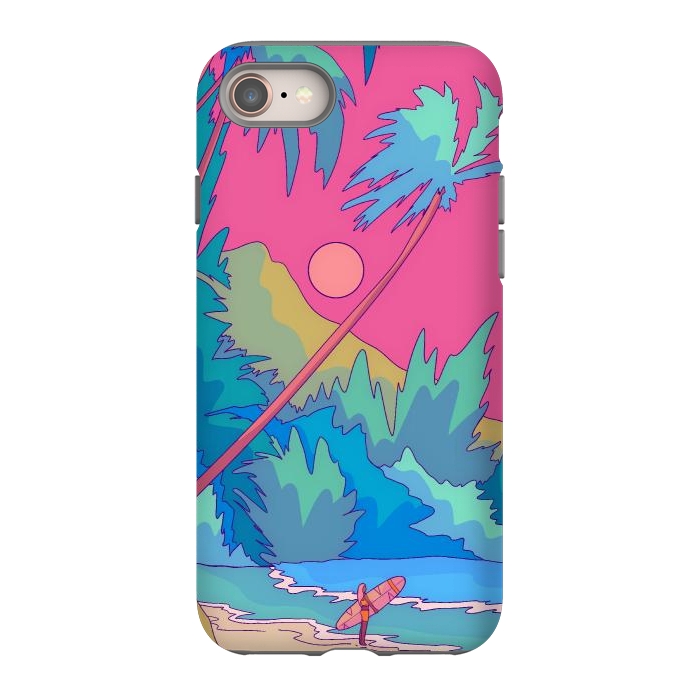 iPhone 8 StrongFit Pink sky beach by Steve Wade (Swade)