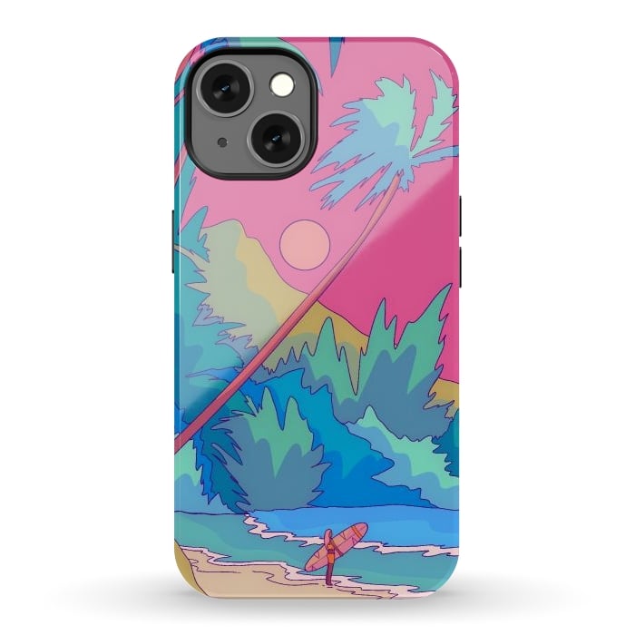 iPhone 13 StrongFit Pink sky beach by Steve Wade (Swade)