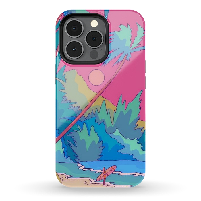iPhone 13 pro StrongFit Pink sky beach by Steve Wade (Swade)