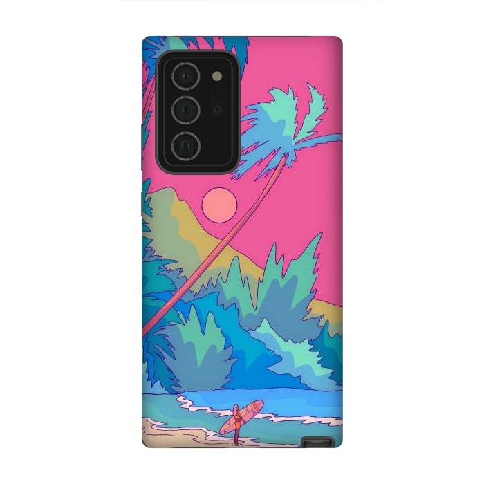 Galaxy Note 20 Ultra StrongFit Pink sky beach by Steve Wade (Swade)