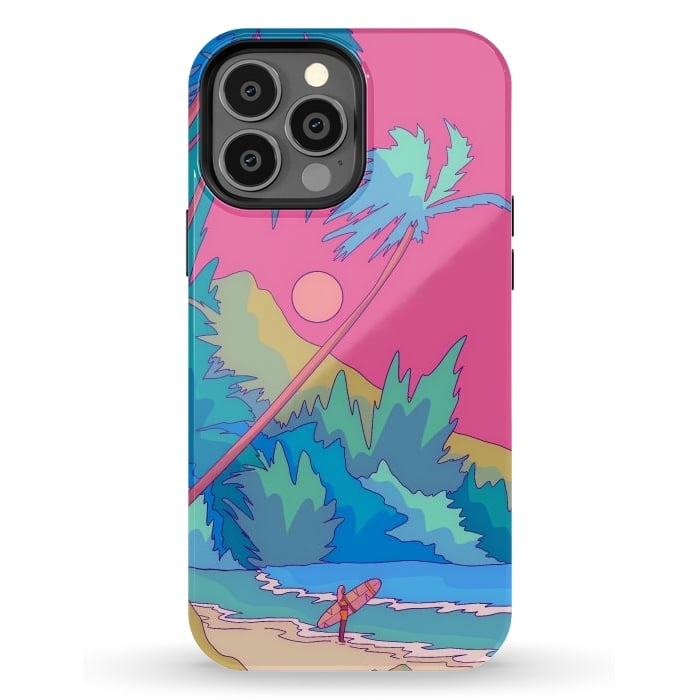 iPhone 13 Pro Max StrongFit Pink sky beach by Steve Wade (Swade)