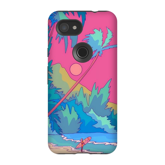 Pixel 3A StrongFit Pink sky beach by Steve Wade (Swade)