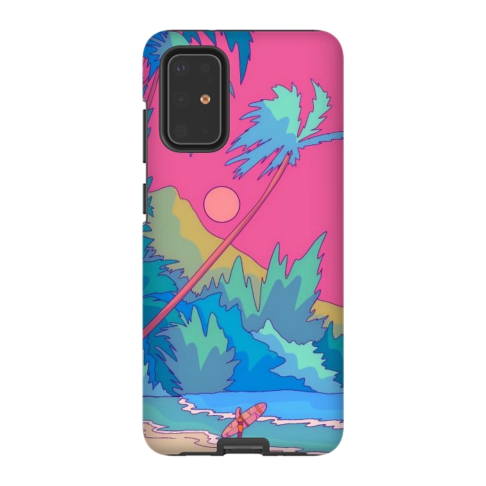 Galaxy S20 Plus StrongFit Pink sky beach by Steve Wade (Swade)