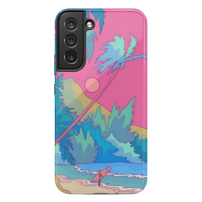 Galaxy S22 plus StrongFit Pink sky beach by Steve Wade (Swade)
