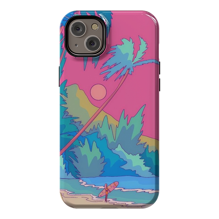 iPhone 14 Plus StrongFit Pink sky beach by Steve Wade (Swade)