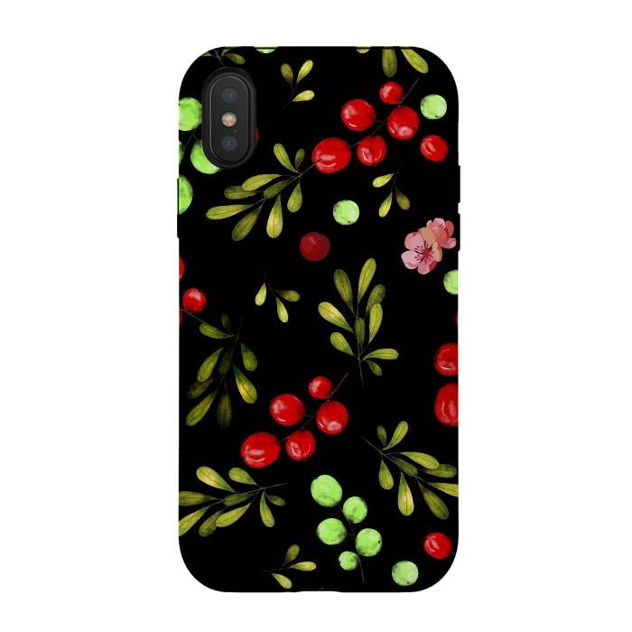 iPhone Xs / X StrongFit Berries Pattern by Bledi