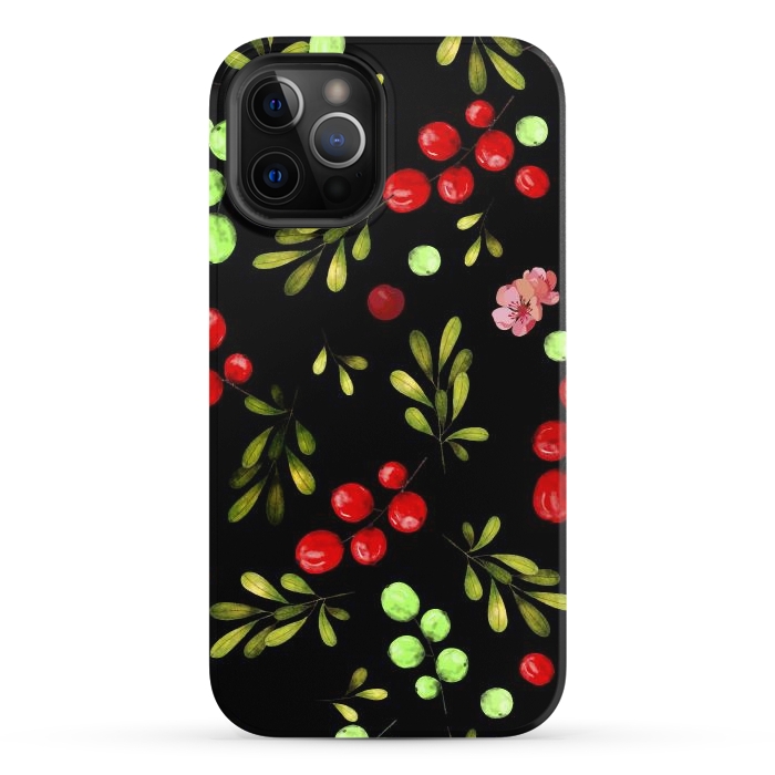 iPhone 12 Pro StrongFit Berries Pattern by Bledi