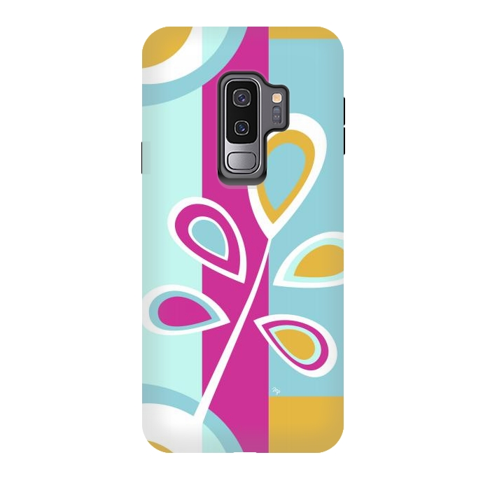 Galaxy S9 plus StrongFit Cool retro flower by Martina