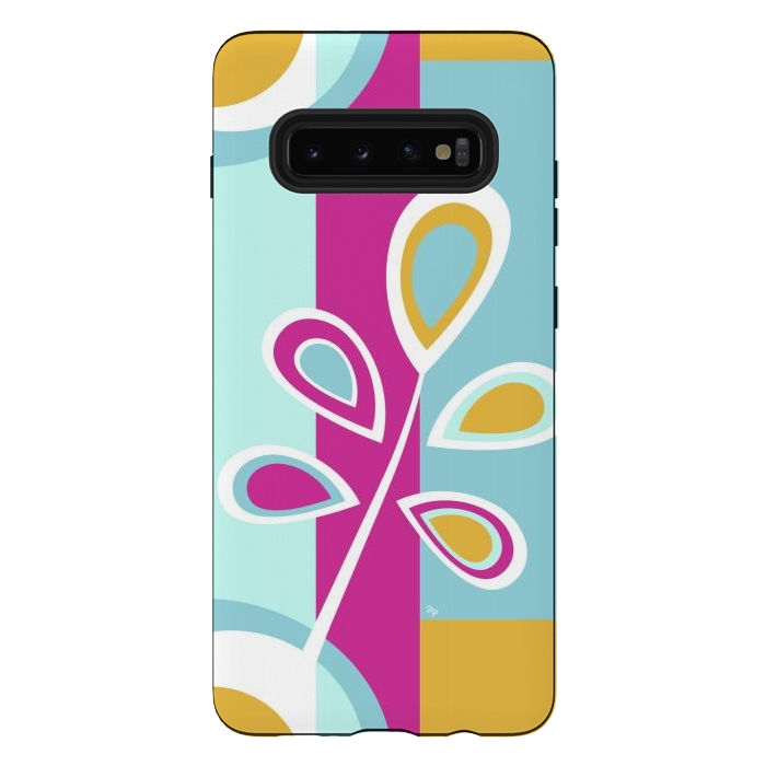 Galaxy S10 plus StrongFit Cool retro flower by Martina