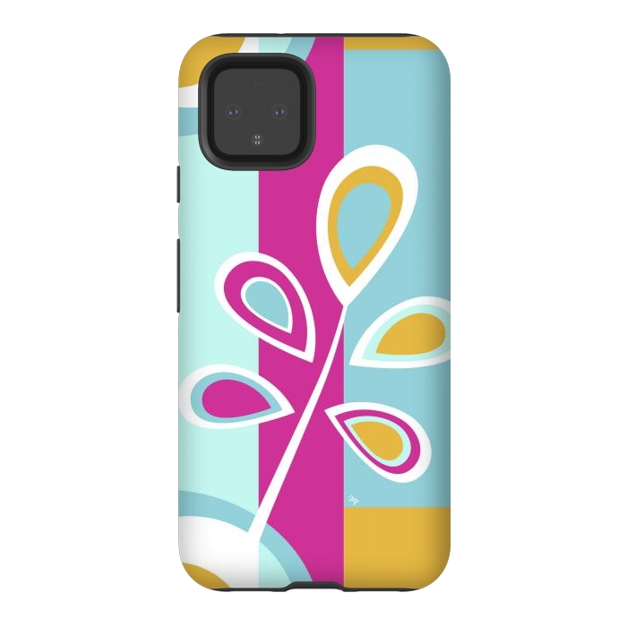 Pixel 4 StrongFit Cool retro flower by Martina