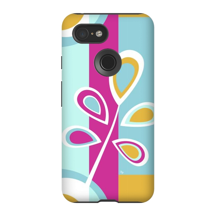 Pixel 3 StrongFit Cool retro flower by Martina