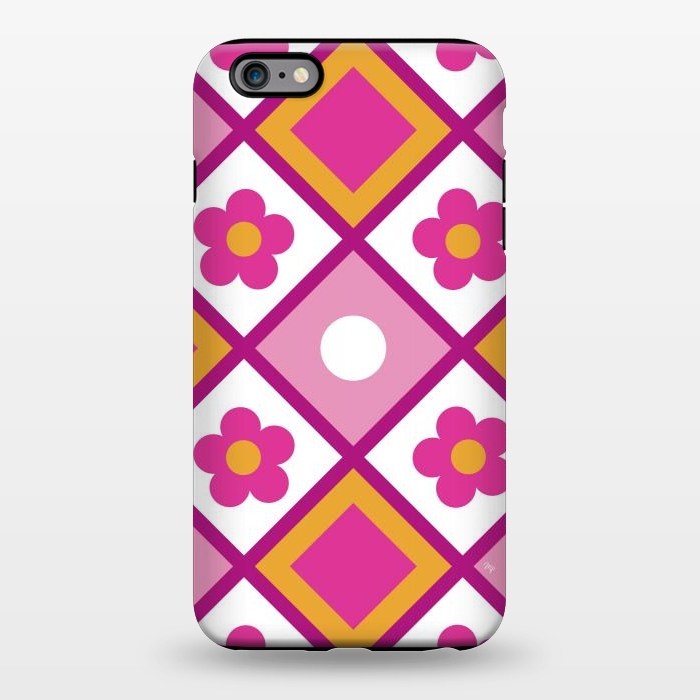 iPhone 6/6s plus StrongFit Funky retro pink flowers by Martina