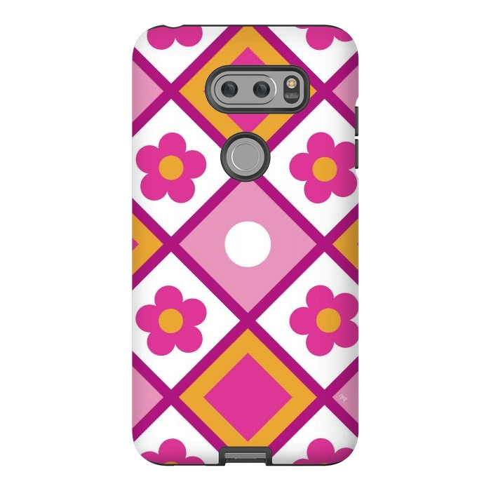 V30 StrongFit Funky retro pink flowers by Martina