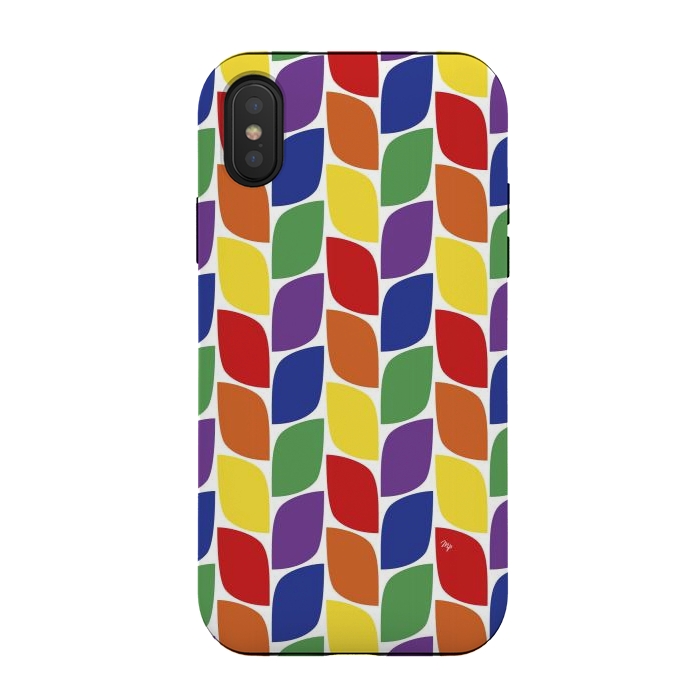 iPhone Xs / X StrongFit Funky retro leaves by Martina